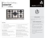 Euro Appliances ECT900GX2 90cm Stainless Steel Gas Cooktop