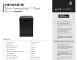 Euro EDW6014BK 60cm Freestanding Dishwasher with Cutlery Drawer, Black