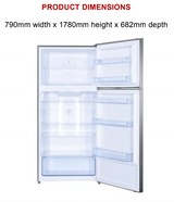 Euro Appliances Ef512Sx 512L Silver Fridge - Seconds Stock Fridges Top Freezer