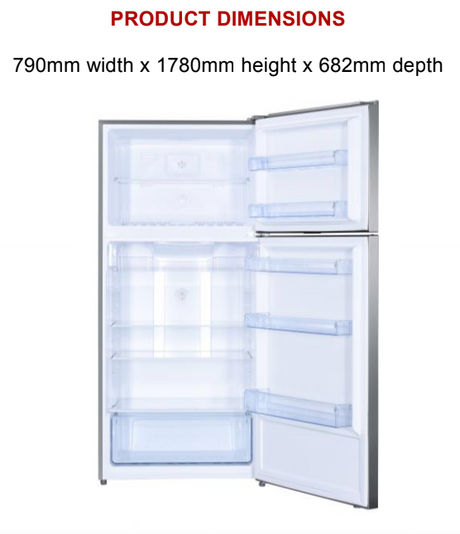 Euro Appliances Ef512Sx 512L Silver Fridge - Seconds Stock Fridges Top Freezer