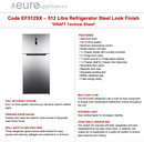Euro Appliances EF512SX 512L Silver Fridge