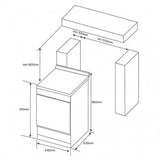 Euromaid Efs54Fc-Sew 540Mm White 5-Function Electric Freestanding Cooker Stove