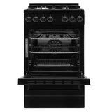 Euromaid EFS54FC-SGB 54cm Black Finish Gas Freestanding Stove