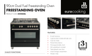 Euro Appliances Italian Made EFS900DBL 90cm Dual Fuel Black Freestanding Oven/Stove - Ex Display Discount