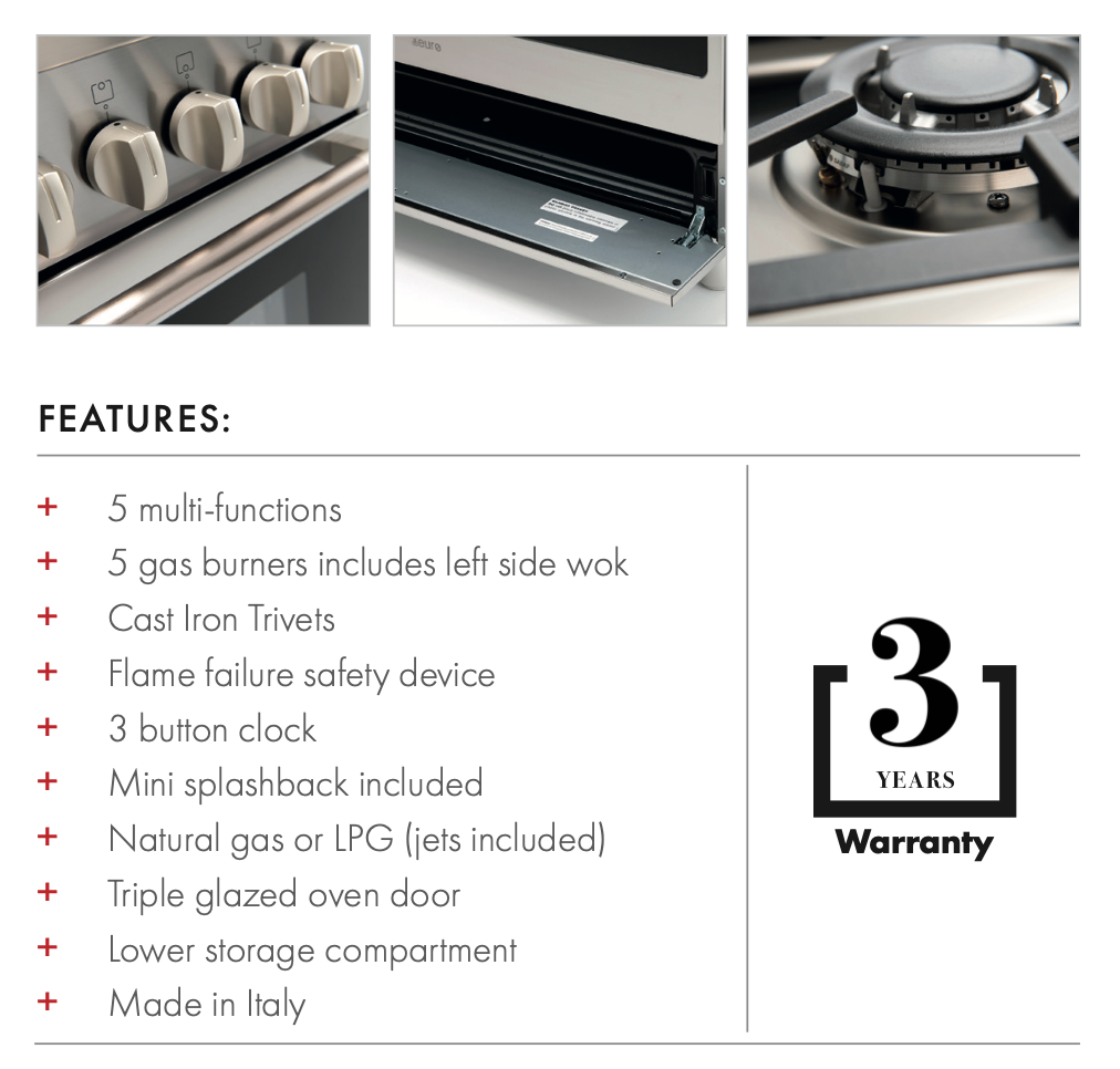 Euro Appliances Efs900Gx 90Cm Gas Freestanding Stove