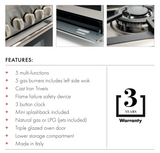 Euro Appliances Efs900Gx 90Cm Gas Freestanding Stove