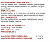 Euro Appliances Premium Series Egz60Wctsxs 60Cm Italian Made Gas Cooktop