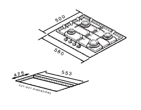 Euro Appliances Premium Series Egz60Wctsxs 60Cm Italian Made Gas Cooktop