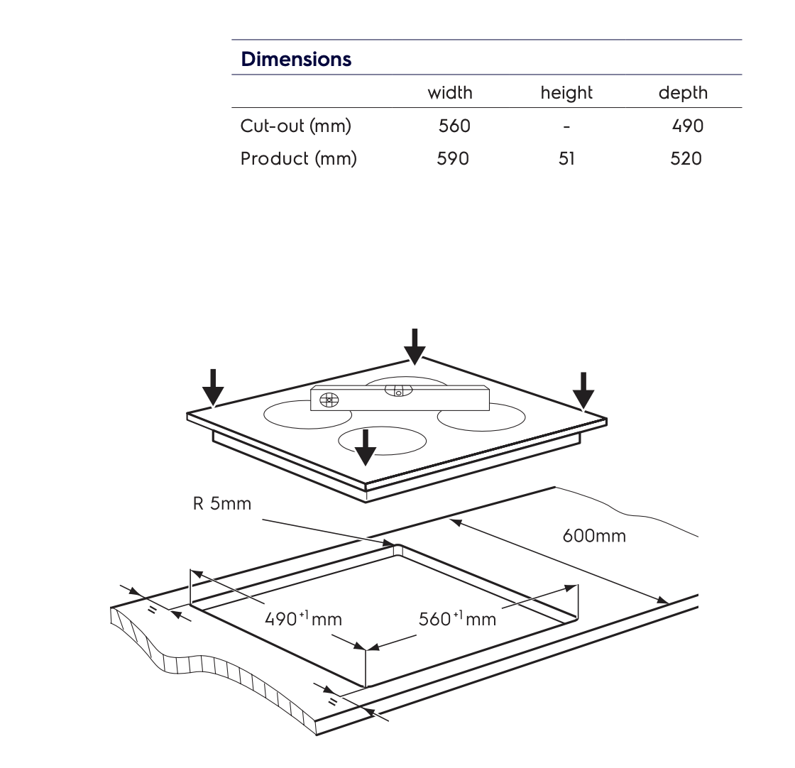 Electrolux EHI644BF 60cm 4 Zone PowerLite Induction Cooktop - Factory Seconds