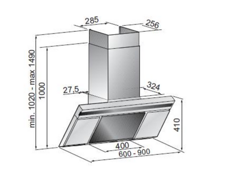 Euro Appliances Ein90Wsx 90Cm Italian Made Canopy Rangehoods
