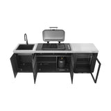 Everdure Seabreeze 3 Burner BBQ Black Modular Outdoor Kitchen with Sink & Beverage Cooler