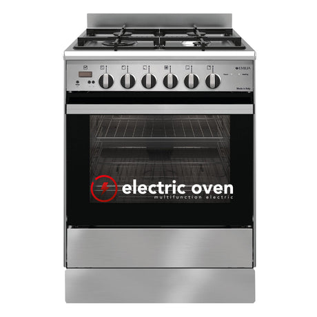Emilia Em664Ge 60Cm Italian Made Stainless Steel Dual Fuel Stove Stoves