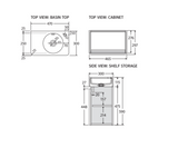 Fienza EN47WR Australian Made Encanto 470 Wall Hung Vantiy, Ultra White Matt