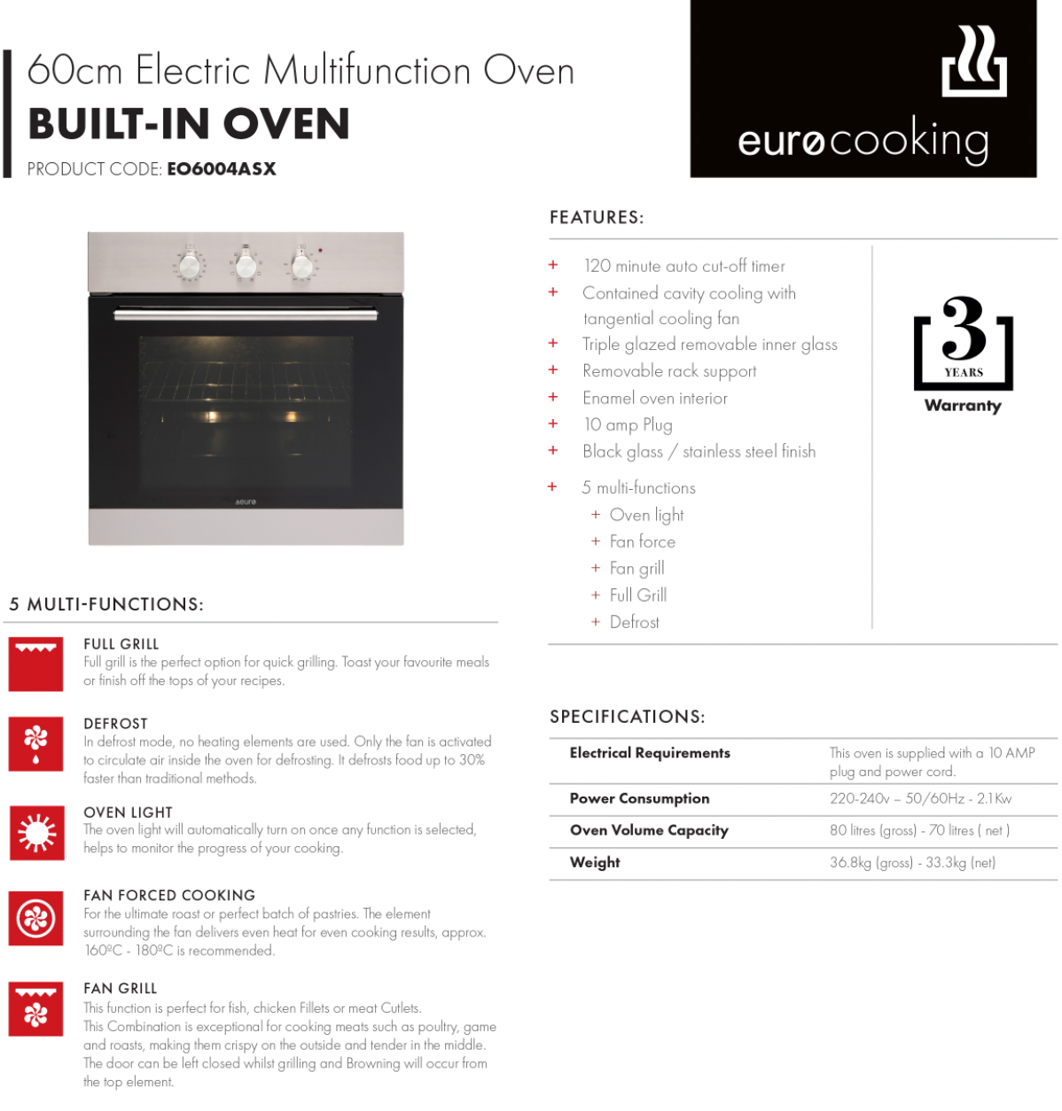 Euro Appliances 60cm Appliance Package EG01