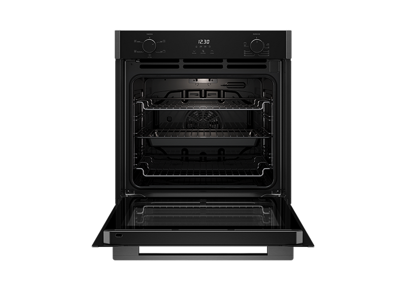 Euromaid EO605DTB 60cm 5 Function Built-in Oven, Black Glass