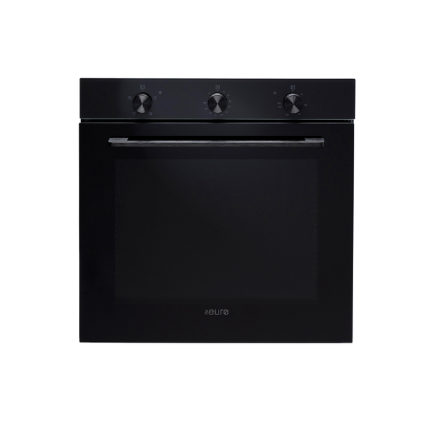 Euro Appliances EO605VBK 60cm Black Glass Electric Oven - Ex Display Discount