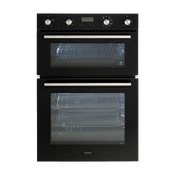Euro Appliances Eo8060Dbk Black Glass Electric Multifunction Duo Wall Oven Ovens