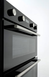 Euro Appliances Eo8060Dbk Black Glass Electric Multifunction Duo Wall Oven Ovens