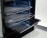 Euro Appliances Eo8060Dbk Black Glass Electric Multifunction Duo Wall Oven Ovens