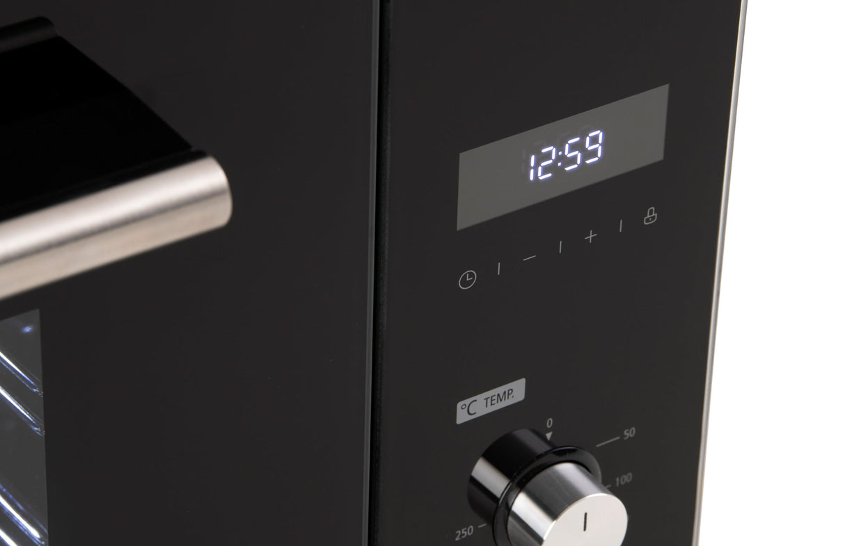 Euro Appliances Eo900Lsx 90Cm Black Glass Electric Multi-Function Oven Large