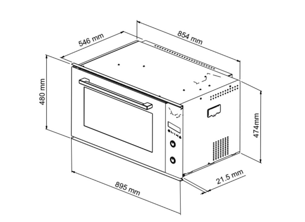 Euro Appliances Eo900Lsx 90Cm Black Glass Electric Multi-Function Oven Large