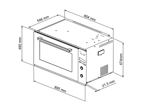 Euro Appliances Eo900Lsx 90Cm Black Glass Electric Multi-Function Oven Large