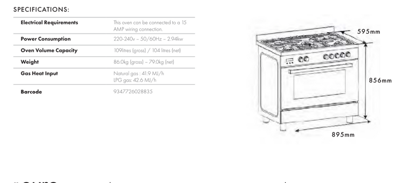 Euro Appliances EO90FSDPSX 90cm Freestanding Dual Fuel Stainless Steel Stove - Special Order