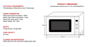 Euro Appliances 1100W EP34MWS 34L Microwave Oven