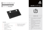 Euro Appliances EP52UMBK3 52cm Undermount Rangehood, Black