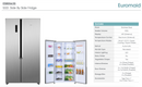 Euromaid ESBS563S 532L Side By Side Fridge, Stainless Steel - Online Only