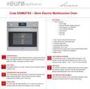 Euro Appliances ESM60TSX Premium Range Italian Multifunction Electric Oven