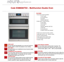 Euro Appliances ESM8060TSX Italian Made Multifunction Duo Oven