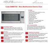 Euro Appliances ESM90TSX Italian Made 90cm Electric Oven - Ex Display