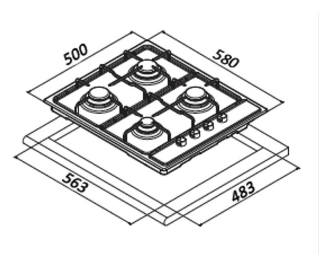 Euro Appliances Ev3Wgcts Stainless Steel Gas Cooktop