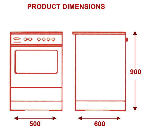 Euro Appliances Ev500Ewh 50Cm Freestanding Electric Oven/Stove Stove