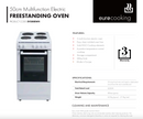Euro Appliances EV500EWH 50cm Freestanding Electric Oven/Stove