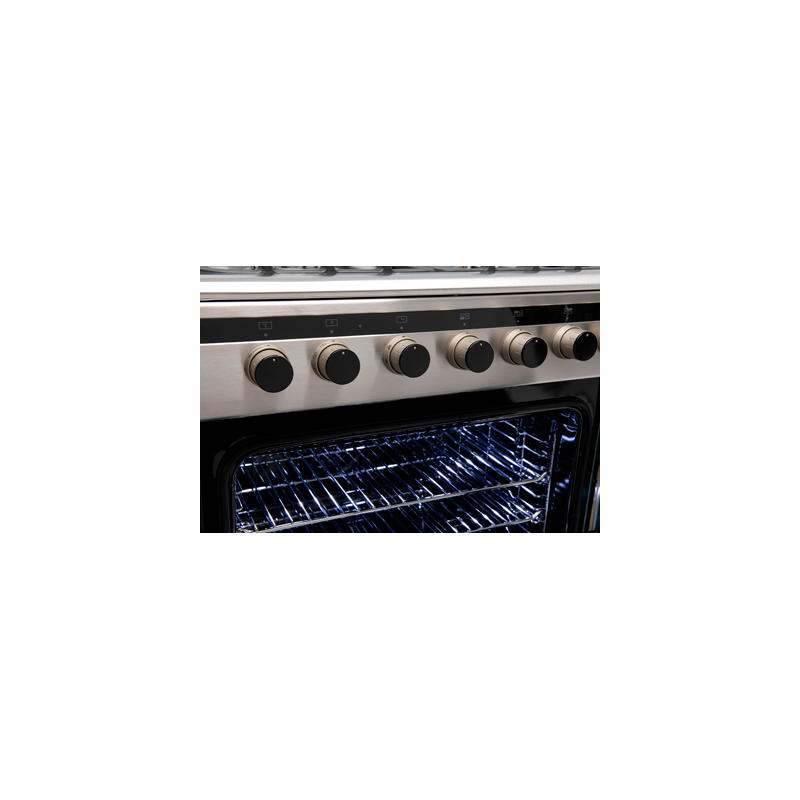 Euro Appliances Ev600Dfsx Freestanding 60Cm Dual Fuel Stainless Steel Oven/Stove Stoves