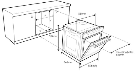 Electrolux Eve602Dsd 60Cm Black Glass Electric Oven - Seconds Stock Oven