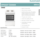 Euromaid EW60 60cm Electric Fan Forced Stove