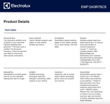 Electrolux EWF1243R7SCS 700 Series 12kg Front Load Washing Machine, Dark Onyx - Electrolux Factory Seconds