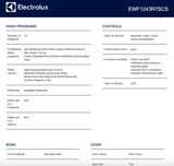 Electrolux EWF1243R7SCS 700 Series 12kg Front Load Washing Machine, Dark Onyx - Electrolux Factory Seconds