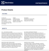Electrolux EWF8023P5WCS 8kg Front Load Washing Machine - Electrolux Factory Seconds