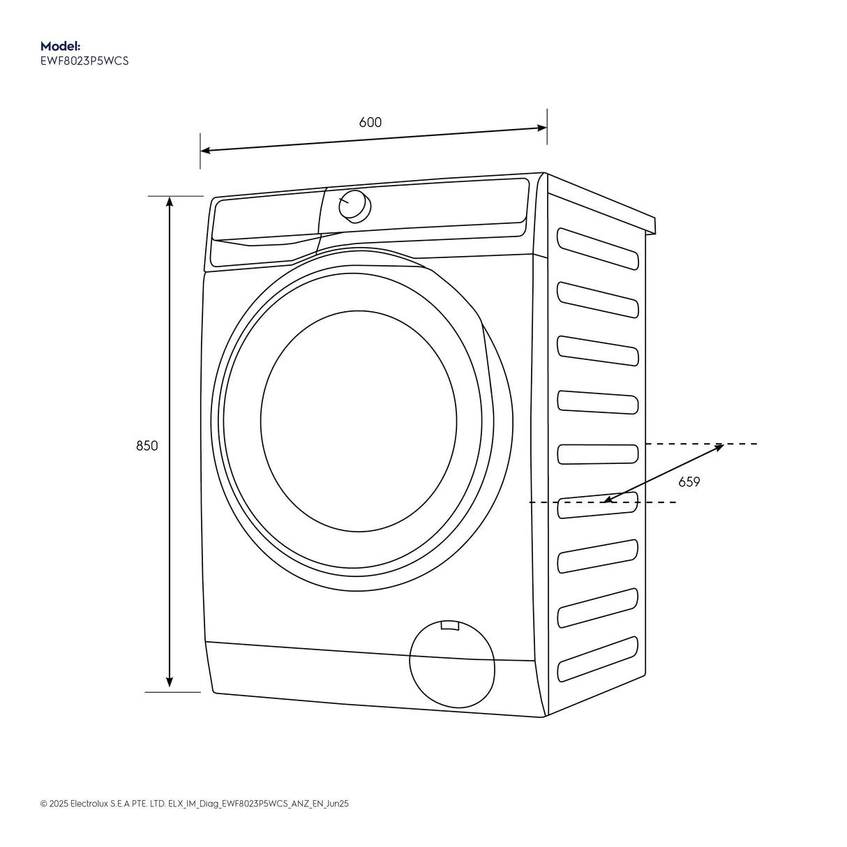Electrolux EWF8023P5WCS 8kg Front Load Washing Machine - Electrolux Factory Seconds