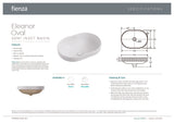Fienza RB469 Eleanor Oval Semi Inset Basin with Overflow, Gloss White