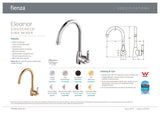 Fienza Eleanor 202109BN Brushed Nickel Gooseneck Mixer with White Ceramic Handle