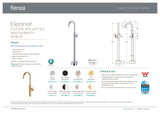 Fienza 202112CC-LF Eleanor Floor Mounted Basin/Bath Mixer Chrome Handle, Lead Free, Chrome