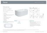 Fienza FR711-1500-OF Eleanor Fluted Freestanding Acrylic Bath 1500mm, Gloss White