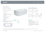 Fienza FR716-1700-OF Eleanor Back-To-Wall Acrylic Bath with Overflow, 1700mm