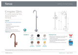 Fienza 221112CO-LF Empire Slim Floor Mounted Basin/Bath Mixer Lead Free, Brushed Copper