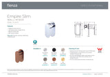 Fienza 234101CO-LF Empire Slim Wall Mixer, Oval Plate, Lead Free, Brushed Copper